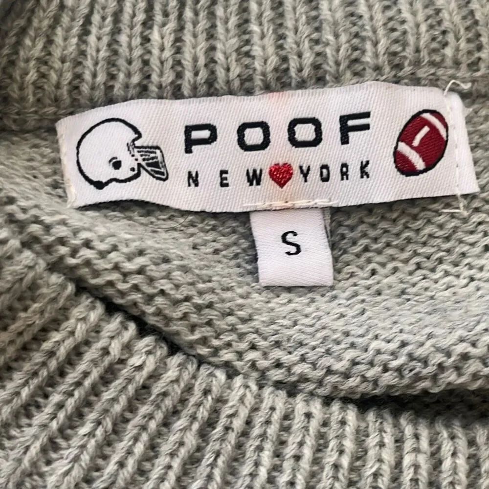 Poof New York GO TEAM Football Sequin Pullover Sweater Women’s Small - Picture 6 of 6